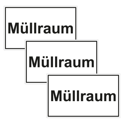 Türhinweisschild "Müllraum" 3er Pack Folie selbstklebend 250 x 150 mm