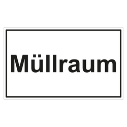 Türhinweisschild "Müllraum" 3er Pack Folie selbstklebend 250 x 150 mm