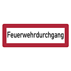 Feuerwehrzeichen Feuerwehrdurchgang DIN 4066