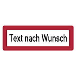 Hinweisschild Brandschutzschild mit individuellem Text, Folie selbstklebend 420 x 148 mm