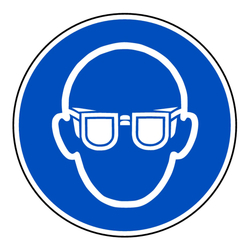 Gebotszeichen "Augenschutz benutzen" ISO 7010, M004 Folie selbstklebend Ø 50 mm 10 Stück/Bogen