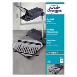 Avery Zweckform® 3555 Overhead-Folien - A4, unbeschichtet, Stärke 0,10 mm, 100 Blatt