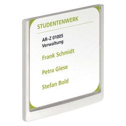 Durable Türschild CLICK SIGN, Rahmen weiß, 149 x 148,5 mm, transparent