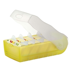 HAN Karteibox CROCO, DIN A8, für 500 Karten, incl. 5 Stützplatten, gelb-transluzent
