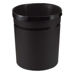HAN Papierkorb GRIP, 18 Liter, rund, 2 Griffmulden, extra stabil, schwarz