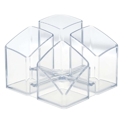 HAN Schreibtisch-Köcher SCALA - 4 Fächern, transparent-klar