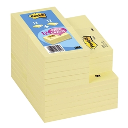 Post-it® Haftnotiz Promotion - Sparset: 6 x 654 gelb + 6 x 655 gelb + 12 x 653 gelb gratis