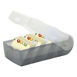 HAN Karteibox CROCO, DIN A8, für 500 Karten, incl. 5 Stützplatten, grau-transluzent