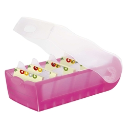 HAN Karteibox CROCO, DIN A8, für 500 Karten, incl. 5 Stützplatten, pink-transluzent