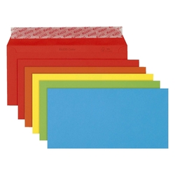 Elco Briefumschlag Color - DL, Kleinpackung 20 Stück, 5 Farben sortiert, haftklebend