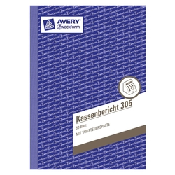 Avery Zweckform® 305 Kassenbericht, DIN A5, vorgelocht, 50 Blatt, weiß