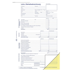 Avery Zweckform® 1759 Lohn-/Gehaltsabrechnung, DIN A4, selbstdurchschreibend, 2 x 40 Blatt/10 Stück, weiß, gelb