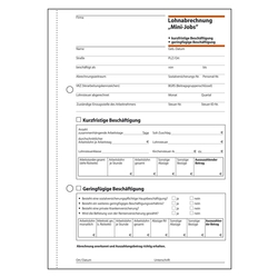 Sigel® Lohnabrechnungen "Mini-Jobs" - A5, 50 Blatt