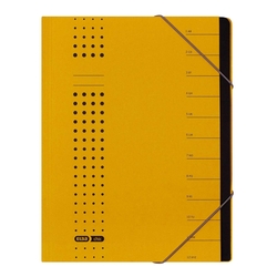 Elba Ordnungsmappe chic, Karton (RC), 450 g/qm, A4, 12 Fächer, gelb