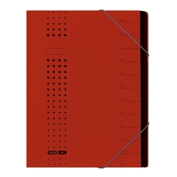 Elba Ordnungsmappe chic, Karton (RC), 450 g/qm, A4, 12 Fächer, rot