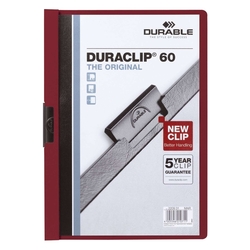 Durable Klemm-Mappe DURACLIP® 60, DIN A4, aubergine/dunkelrot