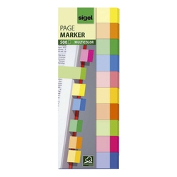 Sigel&reg; Haftmarker Multicolor - 50 x 15 mm, 10 Farben, 500 Streifen