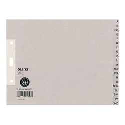 Leitz 1210 Register - A - Z, Papier, A4 Überbreite, halbe Höhe, 20 Blatt, grau