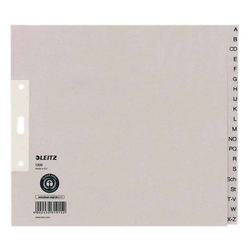 Leitz 1200 Register - A - Z, Papier, A4 Überbreite, 21 cm hoch, 20 Blatt, grau