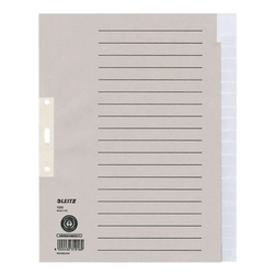 Leitz 1220 Register - Tauenpapier, A4 Überbreite, 20 Blatt, grau