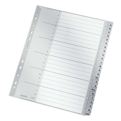Leitz 1261 Register - A - Z, PP, A4 Überbreite, 24 Blatt, grau