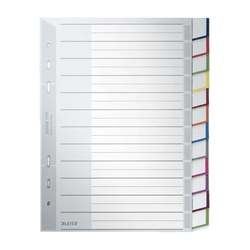 Leitz 1275 Register - PP, blanko, A5, 12 Blatt, grau