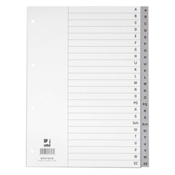 Q-Connect Register - A - Z, PP, mit Index, A4, 24 Blatt, grau