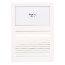 Elco Sichtmappen Ordo classico - mit Sichtfenster und Linien, weiß, 100 Stück