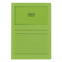 Elco Sichtmappen Ordo classico - mit Sichtfenster und Linien, intensiv grün, 100 Stück