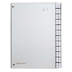 Pagna® Pultordner Color-Einband - Tabe A - Z, 24 Fächer, Farbe silber