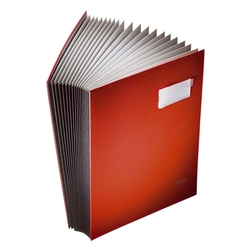 Leitz 5700 Unterschriftsmappe, 20 Fächer, Überzug PP, rot