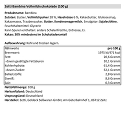 24er Pack Zetti Bambina Vollmilchschokolade (24 x 100 g)
