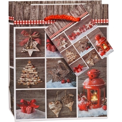 TSI 12er Pack Geschenktüten Weihnachten "Hüttenzauber" klein