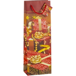 TSI 12er Pack Geschenktüten für Flaschen mit Weihnachtsmotiven