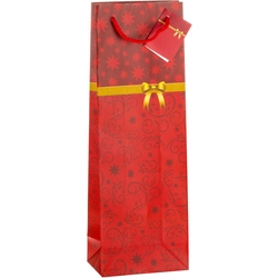 TSI 12er Pack Geschenktüten für Flaschen mit Weihnachtsmotiven