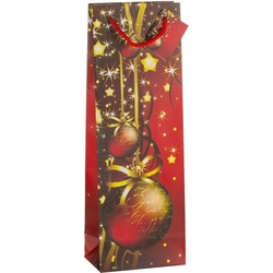 TSI 12er Pack Geschenktüten für Flaschen mit Weihnachtsmotiven