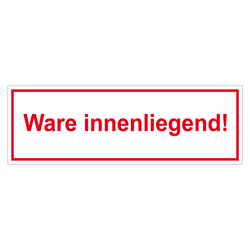 Paketaufkleber Ware innenliegend, Haftpapier, 75 x 25 mm, 500 Stück/Rolle