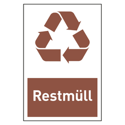 Recycling-Aufkleber "Restmüll" Folie, 100 x 150 mm