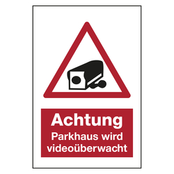 Kombischild "Achtung Parkhaus wird videoüberwacht" Aluminium 300 x 200 mm
