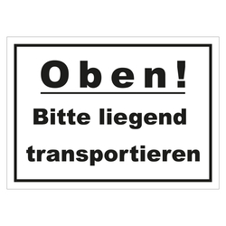 Paketaufkleber Oben! Bitte liegend transportieren, Haftpapier, 148 x 105 mm, 500 Stück/Rolle