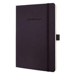 Sigel Modisch Notizbuch CONCEPTUM® - ca. A5, kariert, 194 Seiten, schwarz, Softcover