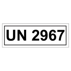 Gefahrzettel mit UN 2967