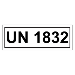 Gefahrzettel mit UN 1832