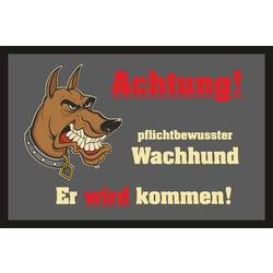Türmatte Fußmatte mit Motiv/Spruch "Wachhund"