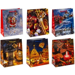 TSI 12er Pack Geschenktüte mittel ca. 18 x 10 x 23 cm Weihnachten SERIE 7