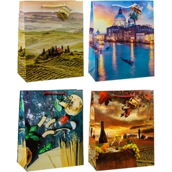 TSI 12er Pack Geschenktüte groß ca. 26 x 13,5 x 32 cm TOSKANA
