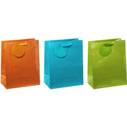 TSI 12er Pack Geschenktüte mittel ca. 18 x 10 x 23 cm NADELSTREIFEN