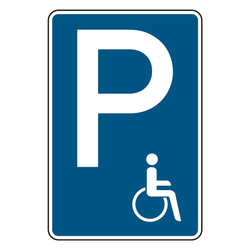 Parkplatzreservierer Behindertenparkplatz mit Symbol Rollstuhlfahrer Alu 11x46cm 