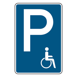 Parkplatzschild "Behindertenparkplatz" 420 x 630 mm