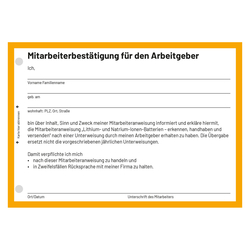 10er Pack Mitarbeiteranweisung Lithium- und Natrium-Ionen-Batterien